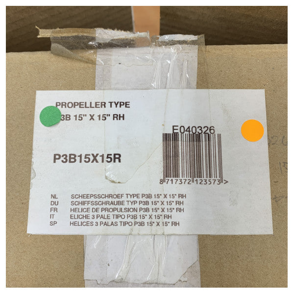 VETUS 3-bladig propeller P3B 15 tum x 15 tum, högergående