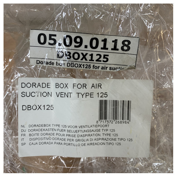 Vetus DBOX125 Luxuriöse Bug-/synthetische Doradebox für Lüftungsöffnungen Einbautiefe 103 mm