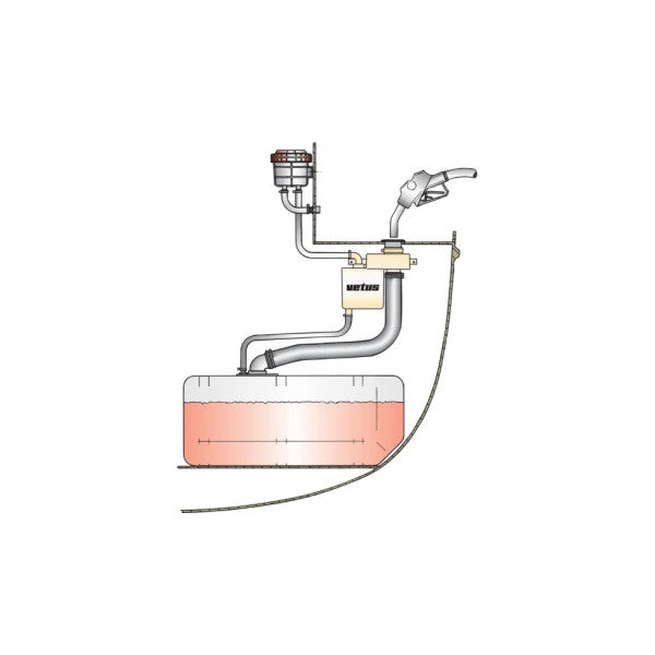Vetus FS3816 Fuel overflow Cap 38mm Hose 38/51mm Vent 16mm