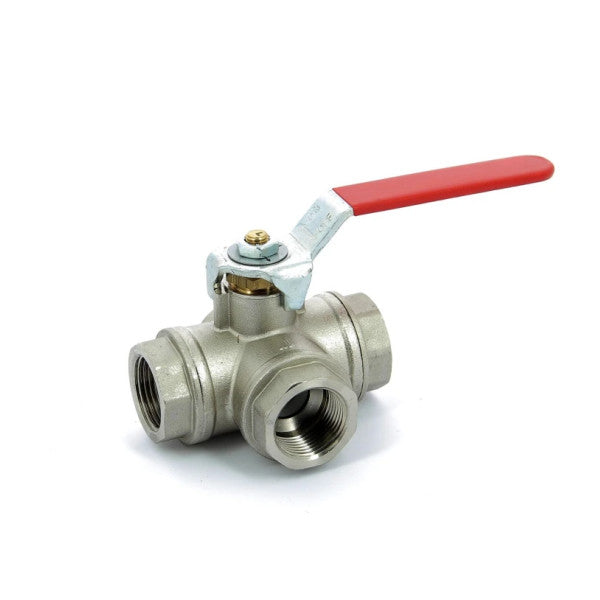 Vetus KRA11/4L Nickel plated brass 3-way full bore ball valve G1 1/4inch