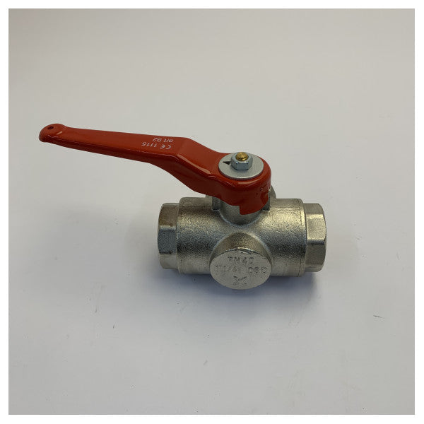 Vetus KRA11/4L Nickel plated brass 3-way full bore ball valve G1 1/4inch