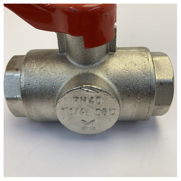 Vetus KRA11/4L Nickel plated brass 3-way full bore ball valve G1 1/4inch