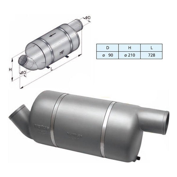Vetus MF090 Silencer type MF 90mm For fast vessels