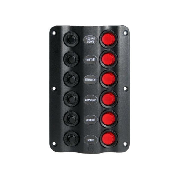 Talamex Wave akkukytkinpaneeli 6-toiminen 12V - 14576011