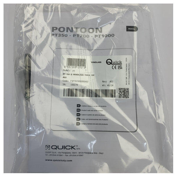 Quick PT700G Şişme Bot Vinci 250W 12V Elektrikli Capstan / Irgat