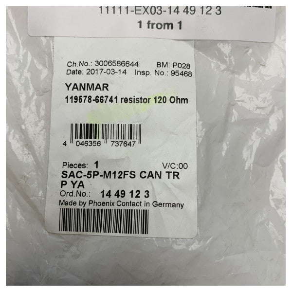 Yanmar 119578-66741 terminal F connecteur NMEA