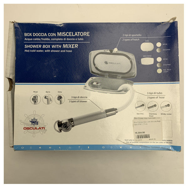 Osculati ステンレス製シャワーボックス(混合栓・2.5mホース付)ボート・ヨット用
