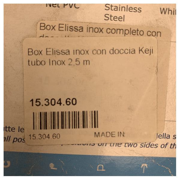 صندوق دش من الفولاذ المقاوم للصدأ من Osculati Marine مع خلاط وخرطوم مرن ورأس دش - نظام دش قارب متين مقاوم للتآكل