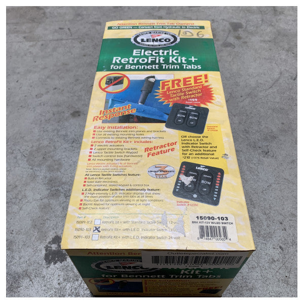 Lenco marine retrofit kit avec indicateur LED et actionneurs électriques pour les trim tabs bennett - 15090-103