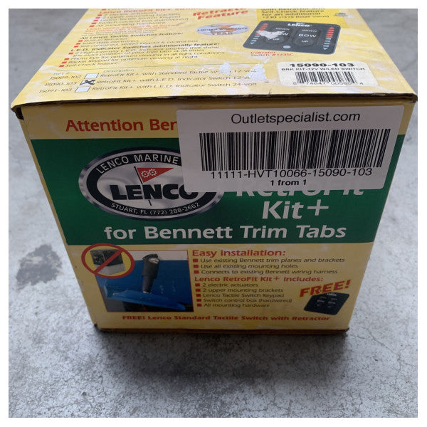Lenco marine retrofit kit avec indicateur LED et actionneurs électriques pour les trim tabs bennett - 15090-103
