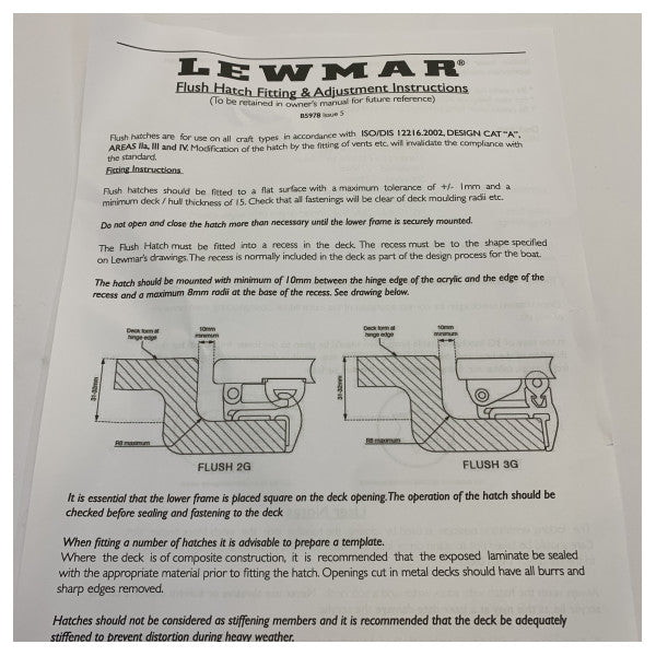 Lewmar Flush 2G Size 60 Opening Deck - Escape Hatch - 399601977