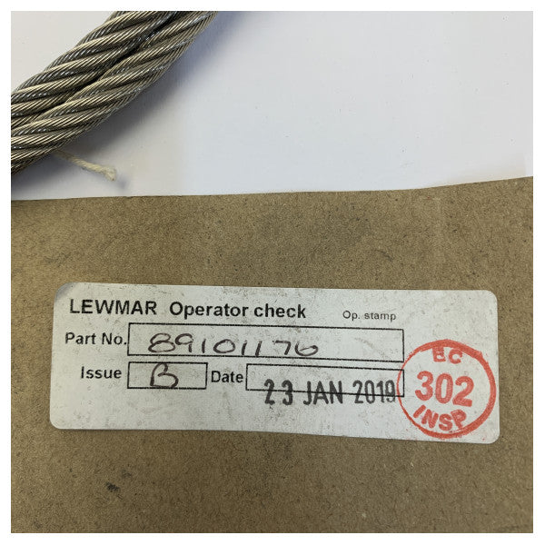 Lewmar 89101176 6 mm uže za brodsku upotrebu s okom na oba kraja 2336 mm