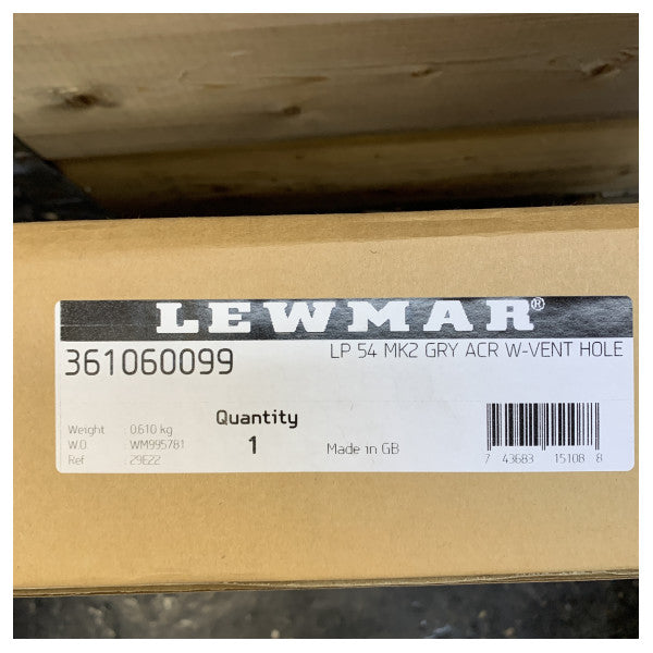 Lewmar LP 54 MK2 Low Profile Hatch Lid Acrylic Grey with Vent Hole - 361060099