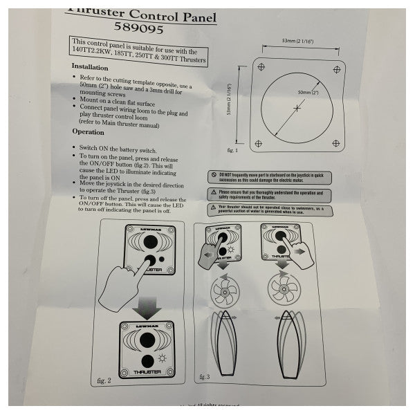 Lewmar 589095 Simple Joystick Control Panel for Thruster Negswitch