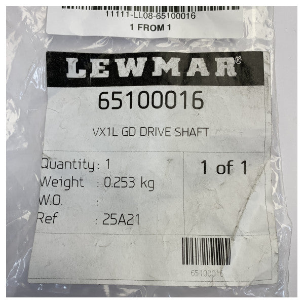 Lewmar 65100016 VX1L GD -vetojärjestelmän akseli ankkurivinssiin
