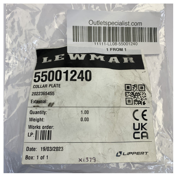 Lewmar 55001240 Collar Plate for Keyed Shaft