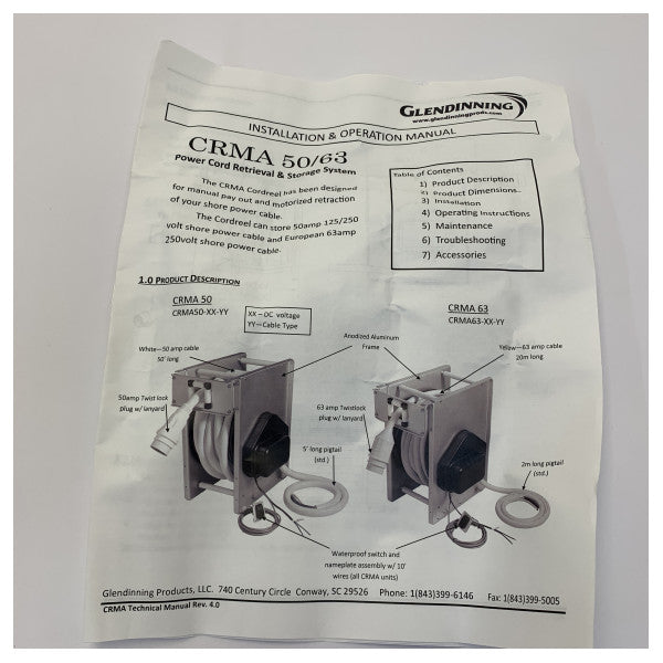 Glendinning CRMA50-12V Marine Cablemaster Stromkabel-Managementsystem - 15m