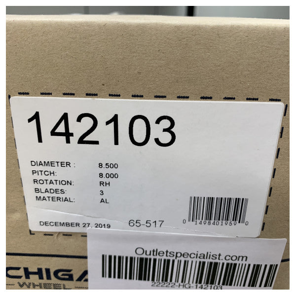 Michigan Match 3-Blatt-Aluminiumpropeller 8.5x8 RH - 142103