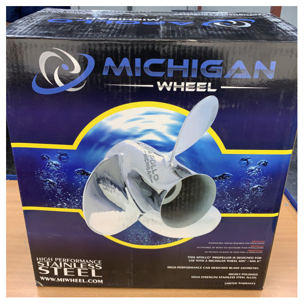 Michigan Apollo 3-bladet rustfri stålpropel 14 3/4 x 21 LH - 993035