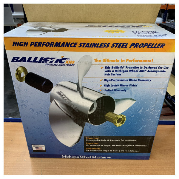 Michigan Ballistic 3-blads propell i rustfritt stål 10 1/8 x 13 RH - 933213