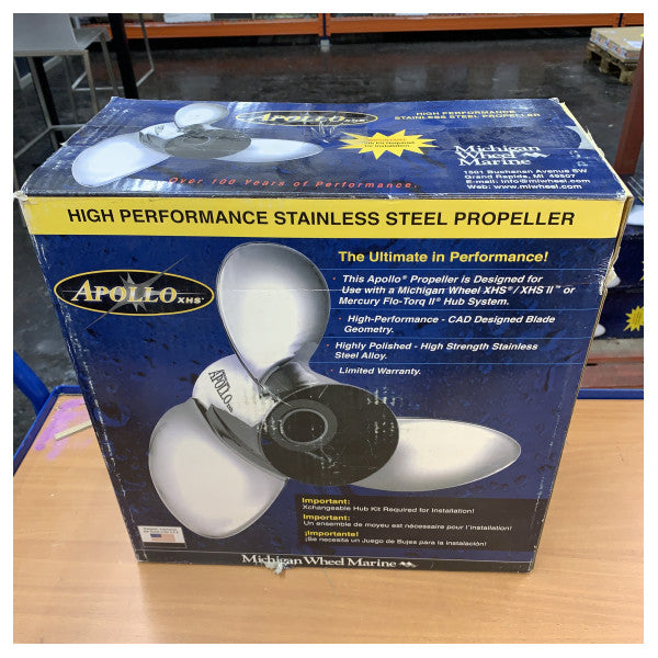 ミシガン Apollo 3枚羽根 ステンレススチールプロペラ 13 3/8 x 15 LH - 993153