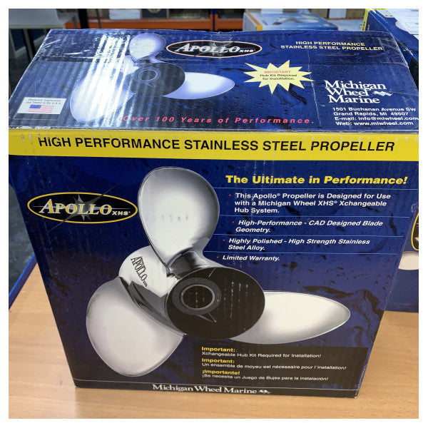 Michigan Apollo 3-blads propell i rustfritt stål 10 3/4 x 12 RH - 993405