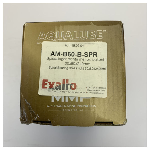 Michigan Aqualube Spiral Propeller Shaft Bearing 60x80x240mm Right - AMB60BSPR