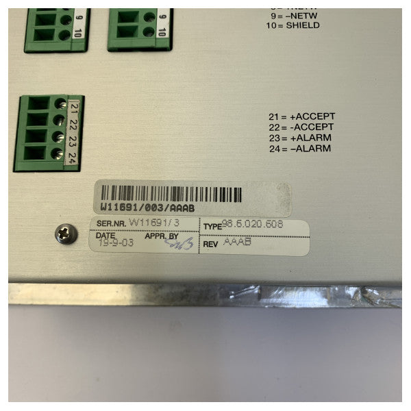 Praxis 98-6-020-608 Marine Alarm Control Panel LCP-4 Chefeniør - Brugt