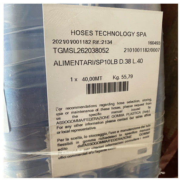 Hoses Technology Alimentari SP10LB 38 mm - 40 metrów węża z certyfikatem spożywczym