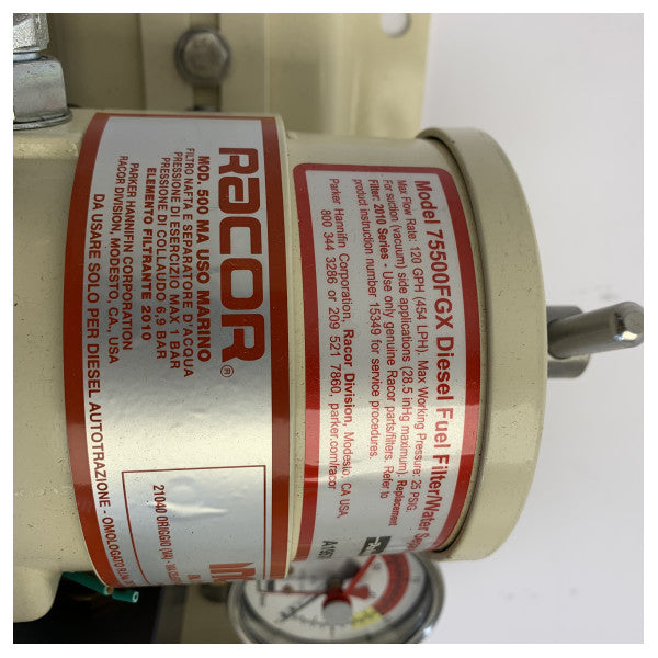 Racor 75500MAP Filtro carburante marino doppio separatore d'acqua Serie Turbine