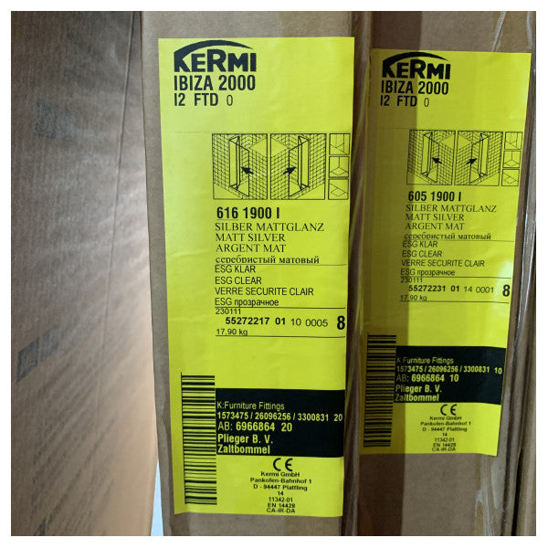 Kermi Ibiza 2000 bi-fold brusedør I2FTD60190 kompakt design