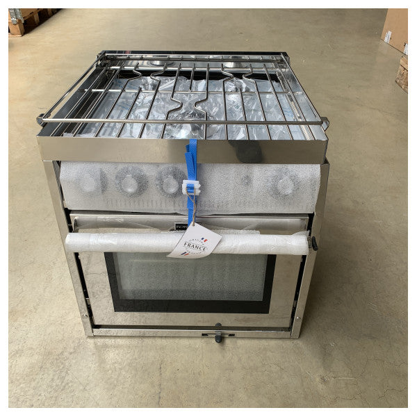 Fogão a Gás Force10 Marine de 3 Queimadores com Forno em Aço Inoxidável Cooker Marítimo