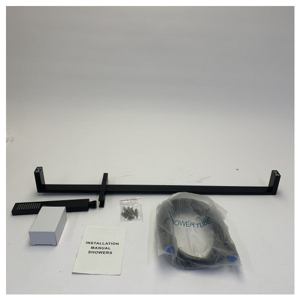 Meir S3301-0053 Black Hand Shower with Square Rail