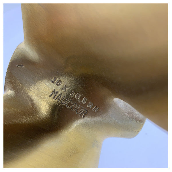 Maucour Marine Bronze Propeller 40mm 4-Blade 18 x 18.5 Inch RH - HJH180185RH04