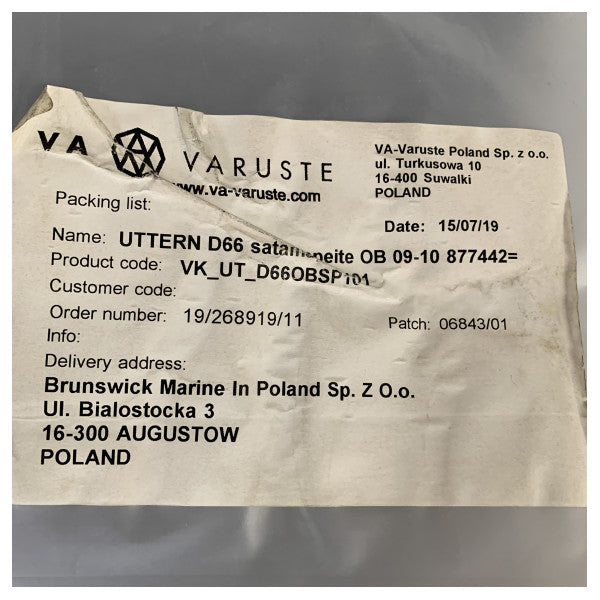 VARUSTE Marine Storage Cover for Uttern D66 - Grey Water-Resistant Canvas