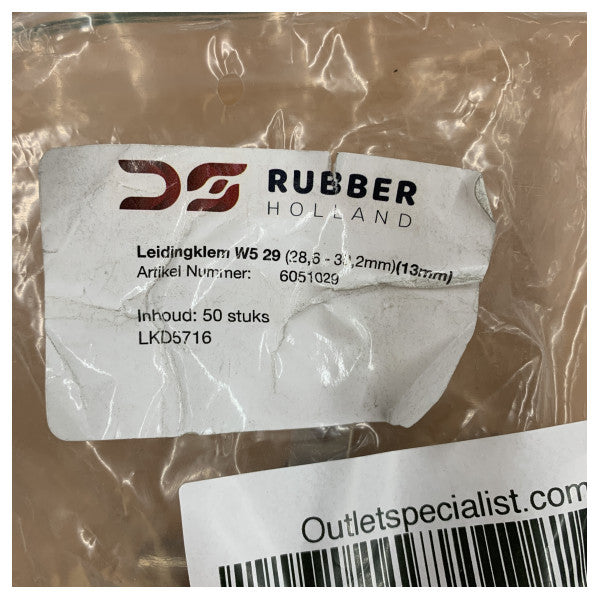 Rubber Holland Pipe Clamp 6051029 Lot de 50 pièces - qualité marine