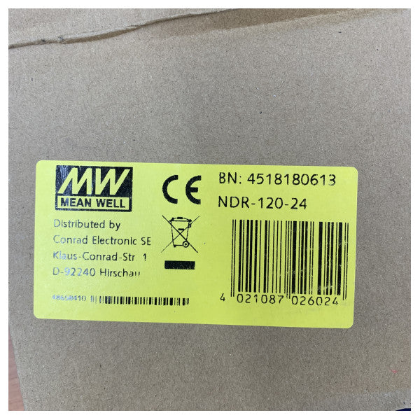 MEAN WELL NDR-120-24 DIN-skinne-strømforsyning 24V 5A 120W - marinekvalitets PSU
