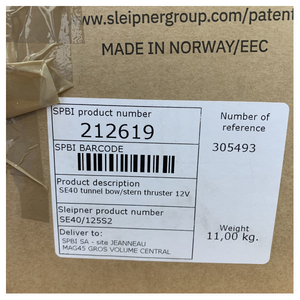 Sleipner Side-Power SE40 Marine Bugstrahlruder-Motor – 12V Tunnelstrahlruder