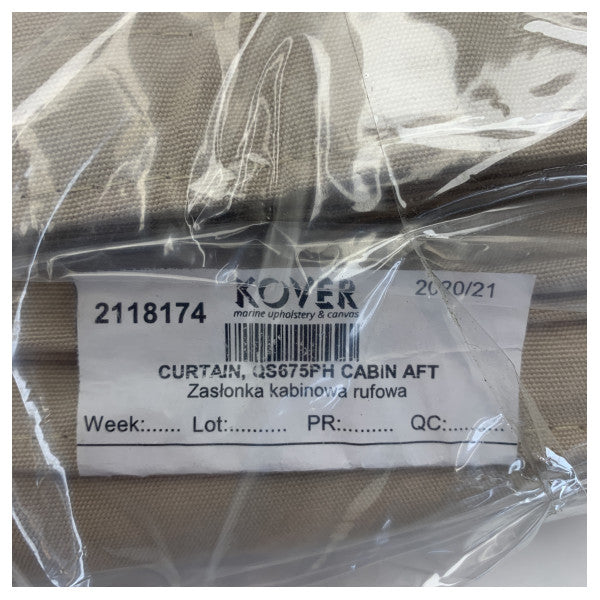 Quicksilver Active 675 Pilot House Rear Cabin Curtain Beige - 2118174
