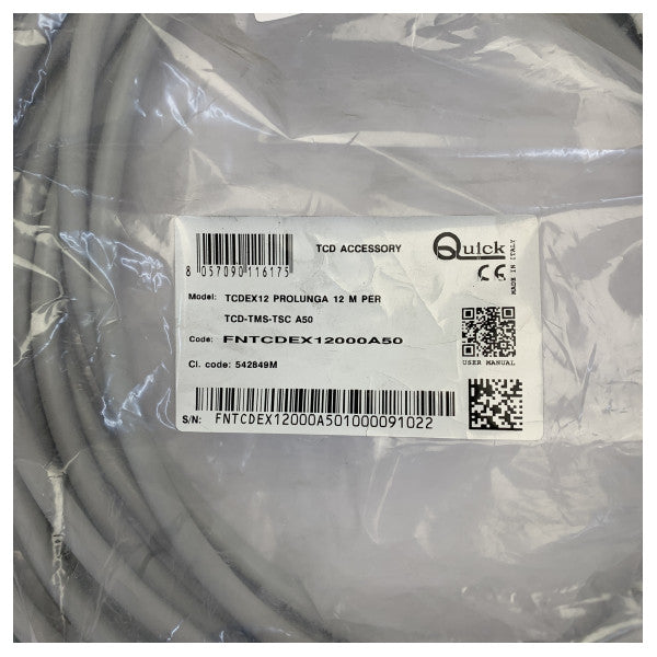 Cavo di prolunga Quick TCDEX12 per bow thruster - cavo di controllo marino da 12 m (39,4 piedi)