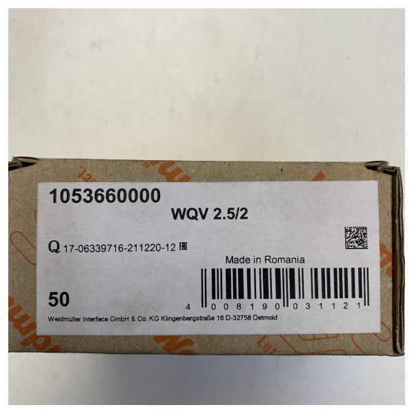 WQV 2.5/2 2-Pole Jumper Link Electrical Connector for Terminal Blocks - Yellow