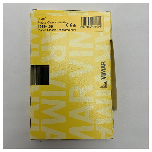 Vimar 19654.09 Arke Classic 4 Modulu Black Chrome Cover Plate
