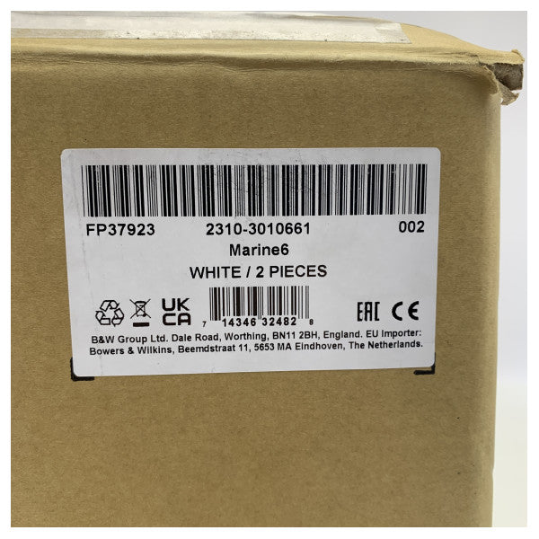 Bowers and Wilkins Marine 6 6-инчови IP66 водоустойчиви външни високоговорители