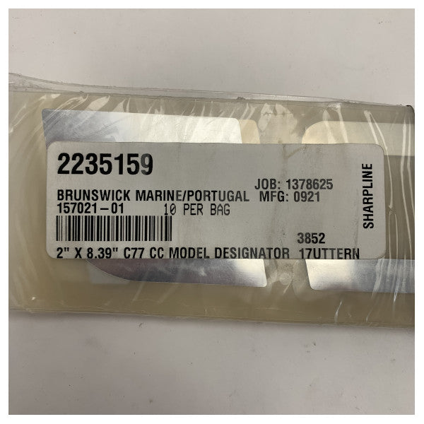 Gráfico del logo del lado de montaje Original Uttern C77 plata 8.39 x 2 pulgadas - 157021-01