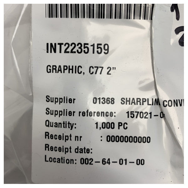 Gráfico del logo del lado de montaje Original Uttern C77 plata 8.39 x 2 pulgadas - 157021-01