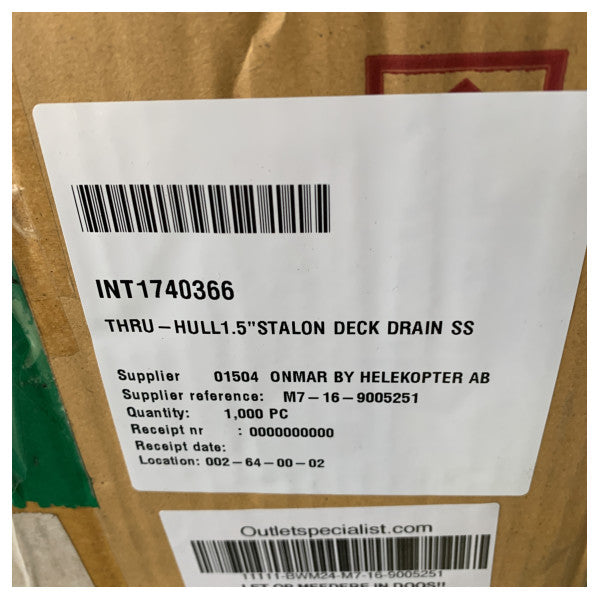 トレンドマリン スタロン サイド ステンレススチール デッキドレイン 38 mm - M7-16-9005251