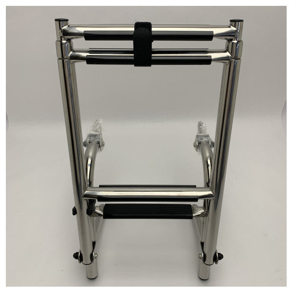 Échelle de bateau marine pliable à 4 marches en acier inoxydable 304 avec des marches en caoutchouc antidérapantes