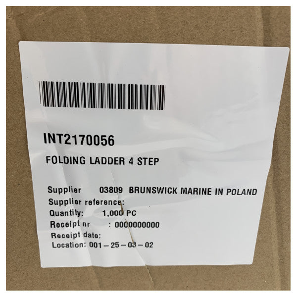 Échelle de bateau marine pliable à 4 marches en acier inoxydable 304 avec des marches en caoutchouc antidérapantes