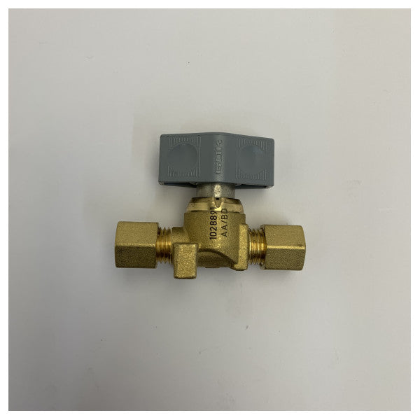 Válvula de corte de gás GOK Marine com uniões de compressão