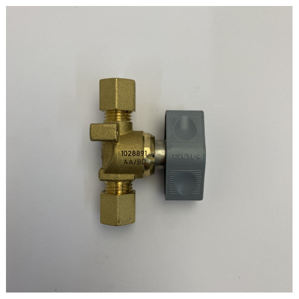 Válvula de corte de gás GOK Marine com uniões de compressão